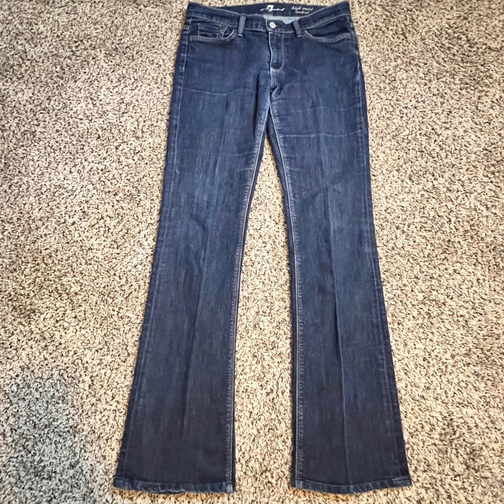 7 For‎ All Mankind High Waist Bootcut Jean Dark Wash Blue Denim USA 31x31.5